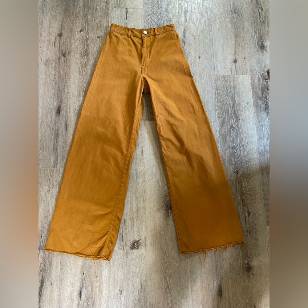 Uterque Women's Golden Wide Leg Pants